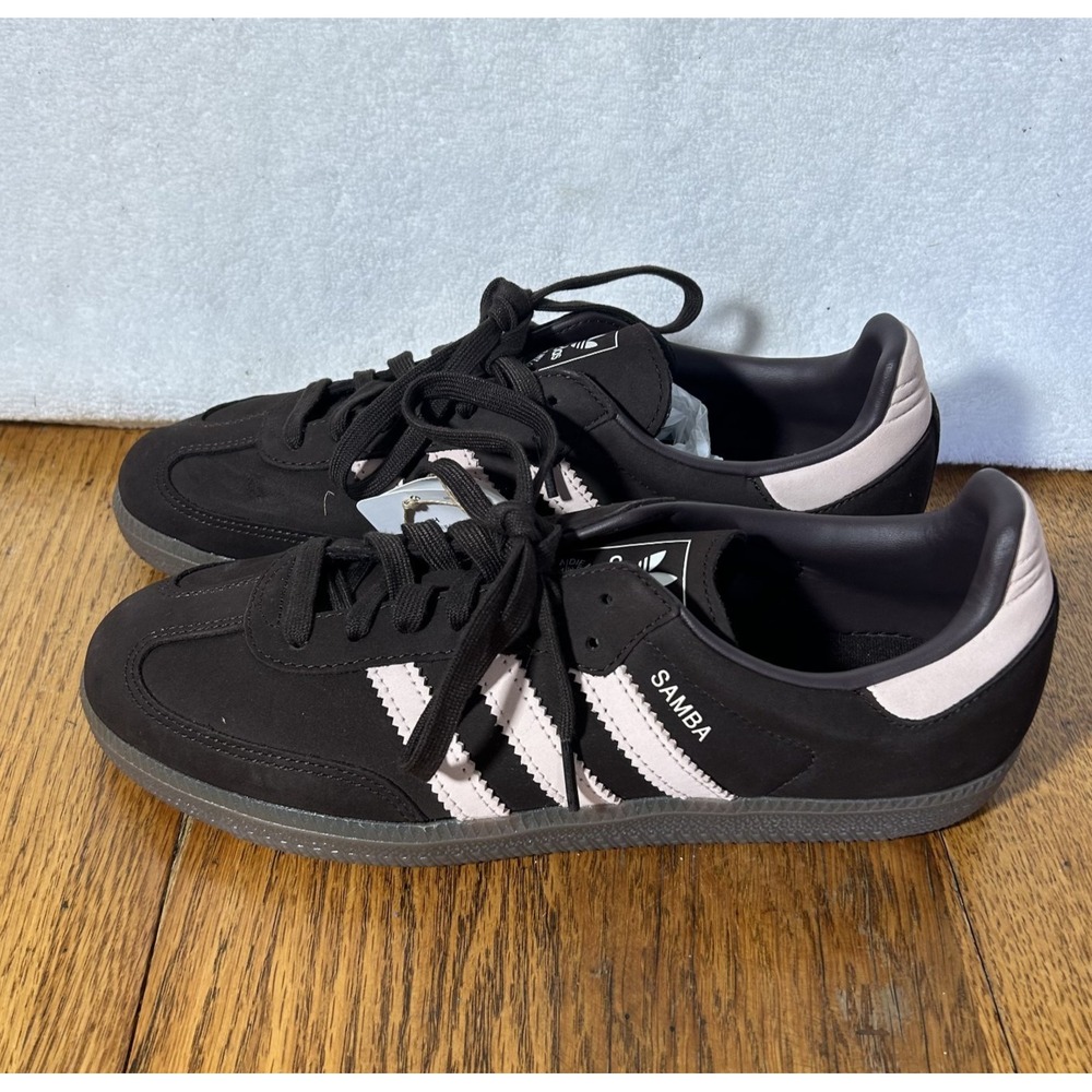 Adidas Womens Size 9.5 Samba OG Aurora Coffee Sandy Pink Gum Athletic Shoes